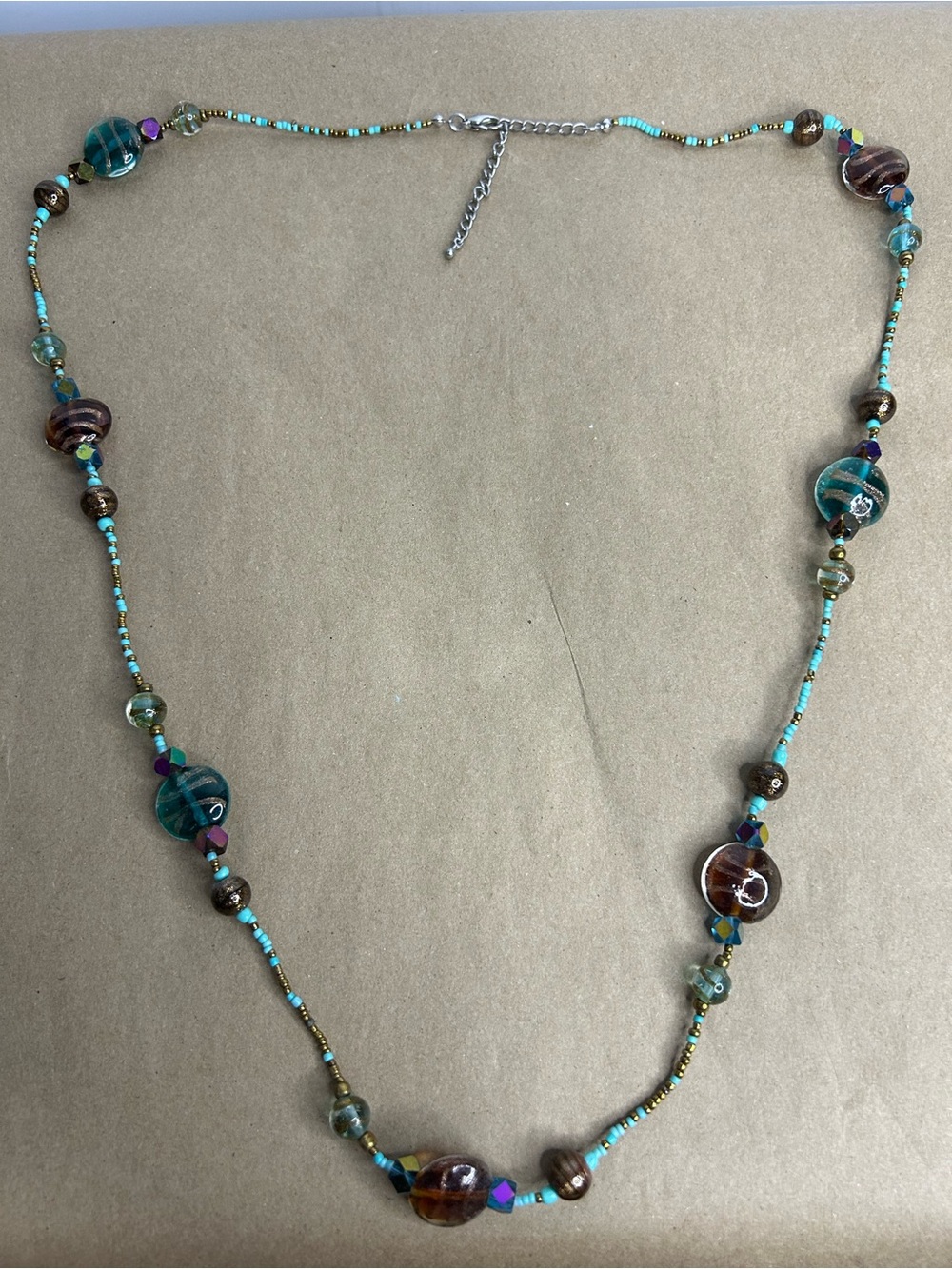 5 for $25🔥Bronze &‎ Teal Beaded Necklace